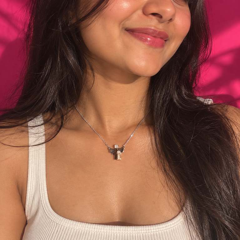 Elegant Silver Angel Pendant Necklace